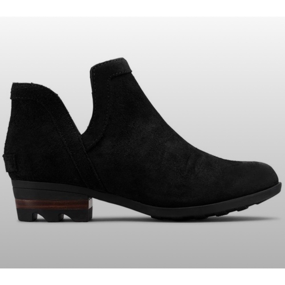 Sorel Lolla‎ Cut Out Ankle Boots Black Suede NL3379-010 Women's 10
